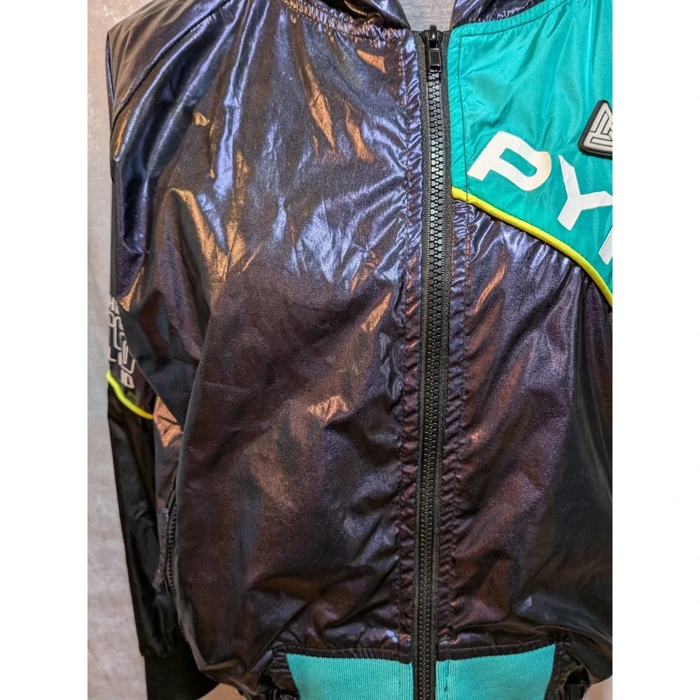 Black Pyramid XL Digital Audio Colorblock Green‎ Blue Jacket Streetwear Unisex